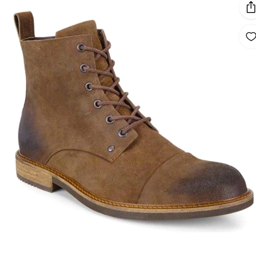 Ecco Kenton Leather Lace/Zip Up Factory Distressed Boots